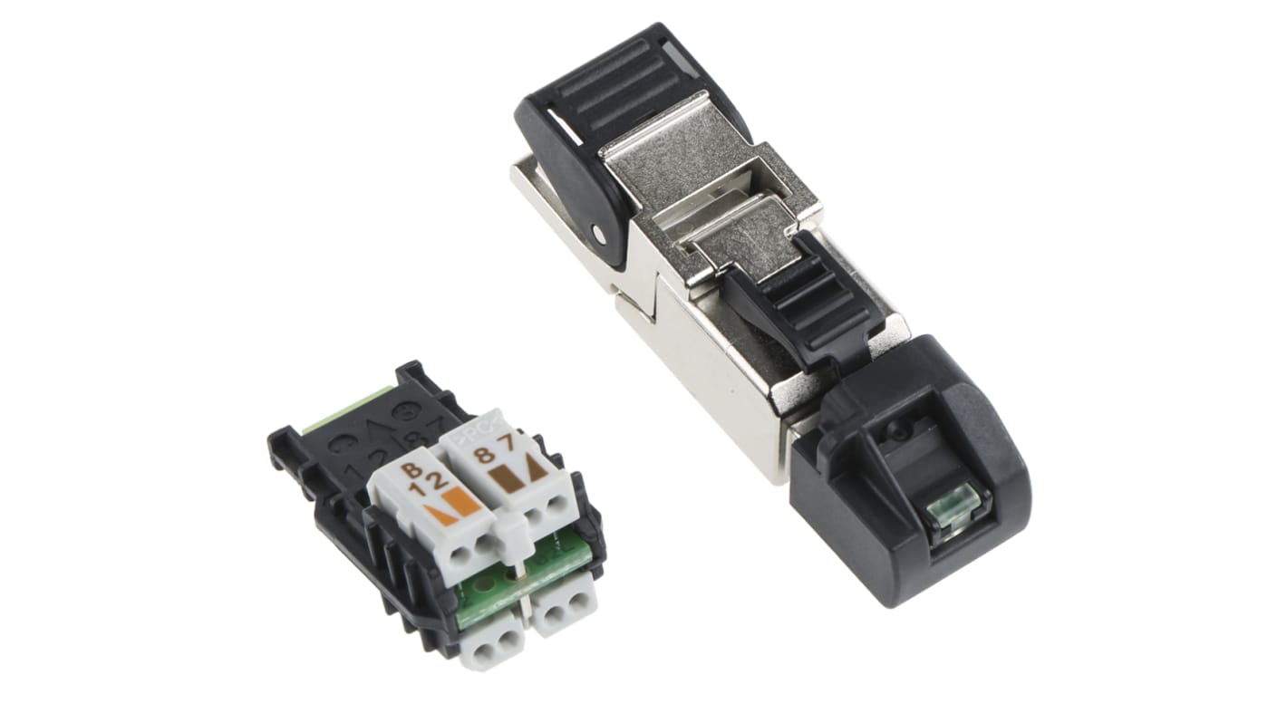 Conector RJ45 Cat6a Macho Telegartner serie MFP8, de 8P8C vías, apantallado