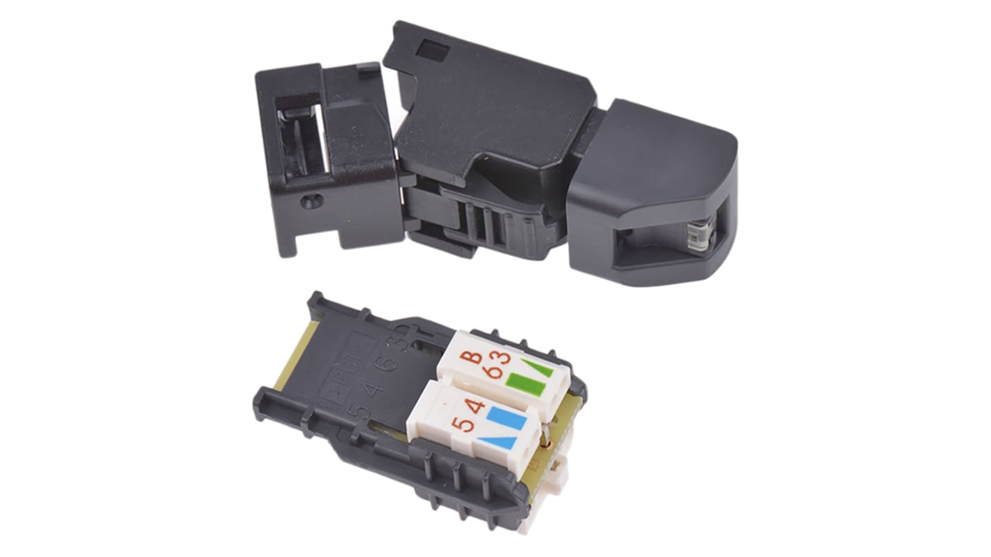 Conector RJ45 Cat6a Macho Telegartner serie UFP8, de 8P8C vías, no apantallado