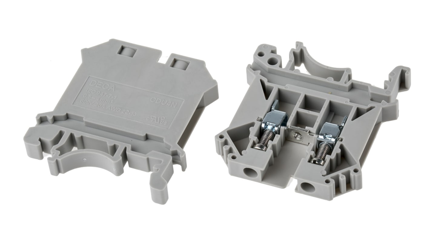 RS PRO DIN Rail Terminal Block, 4mm², Single-Level, Screw Termination