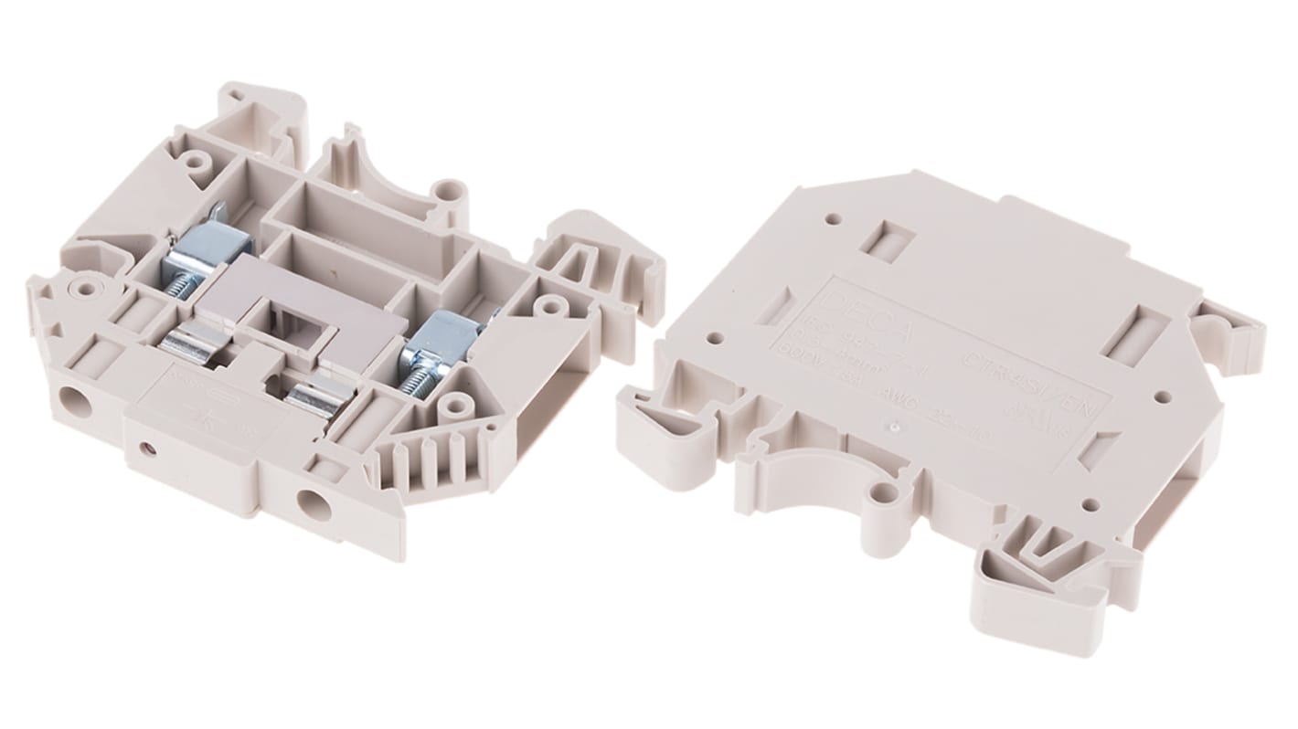 RS PRO Disconnect Terminal Block, 4mm², Single-Level, Screw Termination, Fused