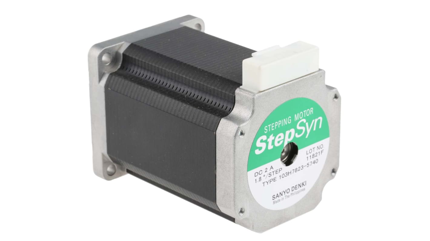 Sanyo Denki 103H7 Hybrid 1.8° Schrittmotor 24 V / 2 A 2.7Nm 6-adrig, 60 x 60mm Wellen-Ø 8mm