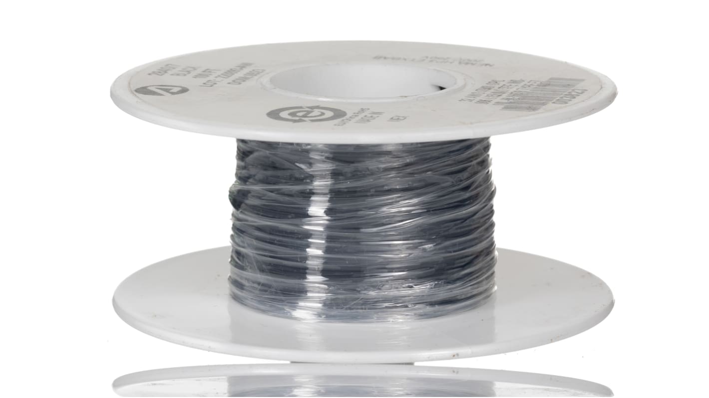 Fils de câblage Alpha Wire MIL-W-16878, Hook-up Wire TEFLON, 0,03 mm², Noir, 32 AWG, 30m, 250 V