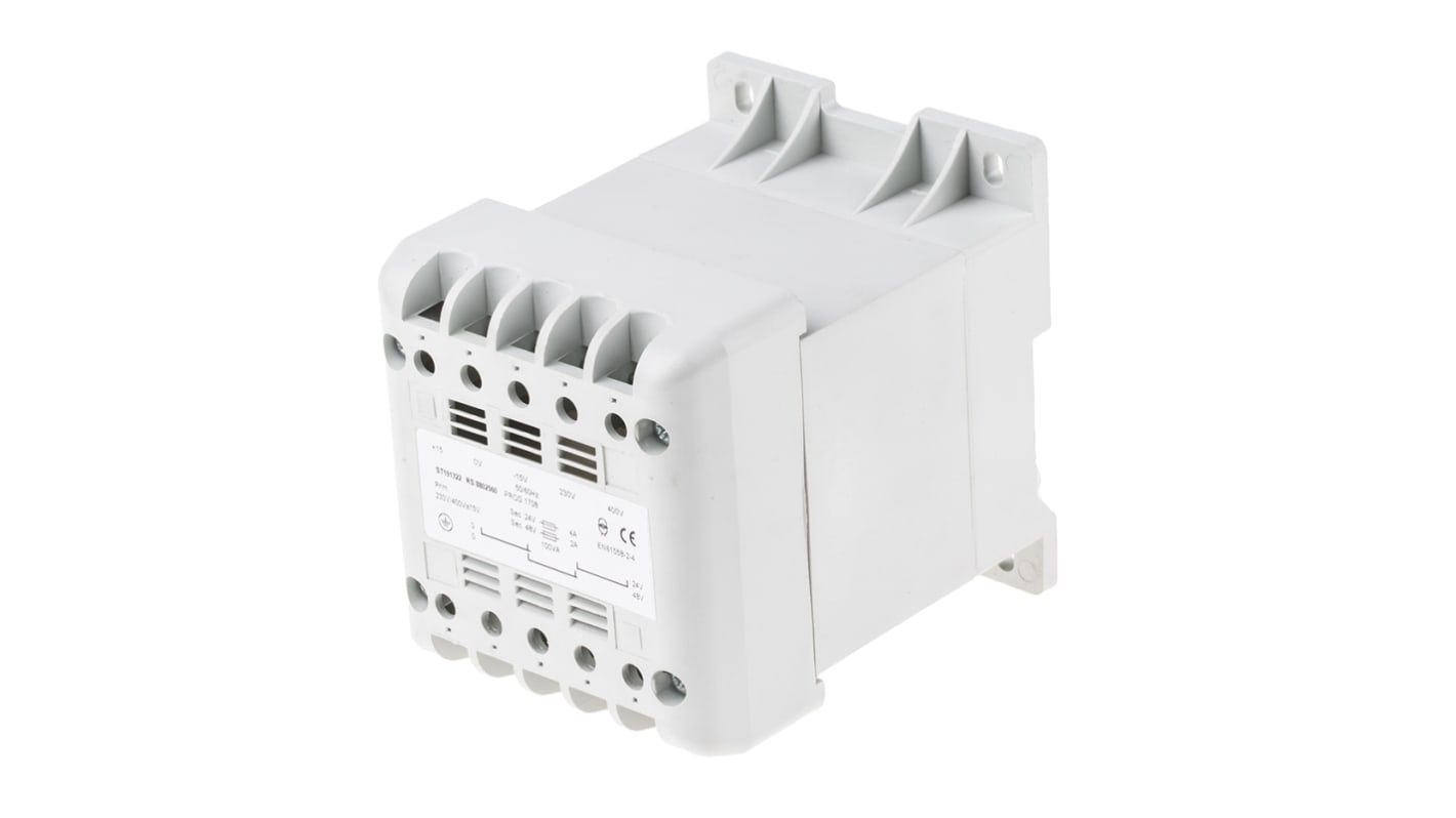 RS PRO 100VA DIN Rail Transformer, 400V ac Primary, 24V ac Secondary