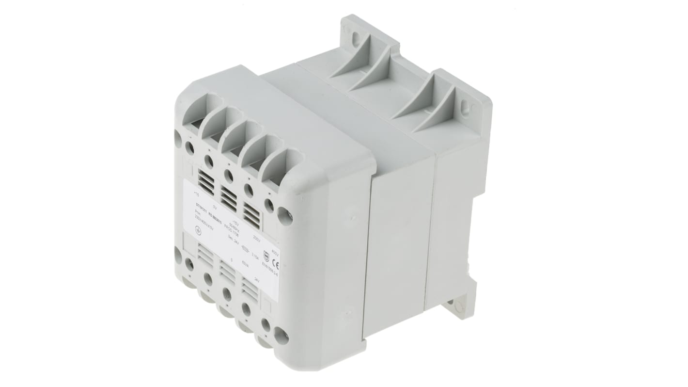 RS PRO 63VA DIN Rail Transformer, IEC 61558-2-6, 400V ac Primary, 24V ac Secondary