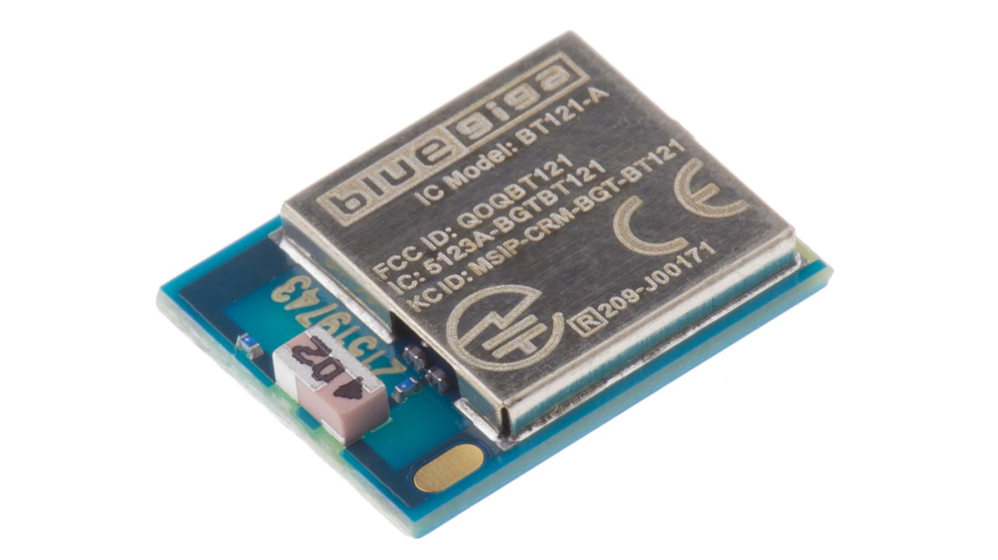 Silicon Labs Bluetoothチップ バージョン:1.3 ADC, DAC, GPIO, I2C, マイクロコントローラのプログラミングインターフェイス, リアルタイムクロック, SPI, UART, BT121-A-V2