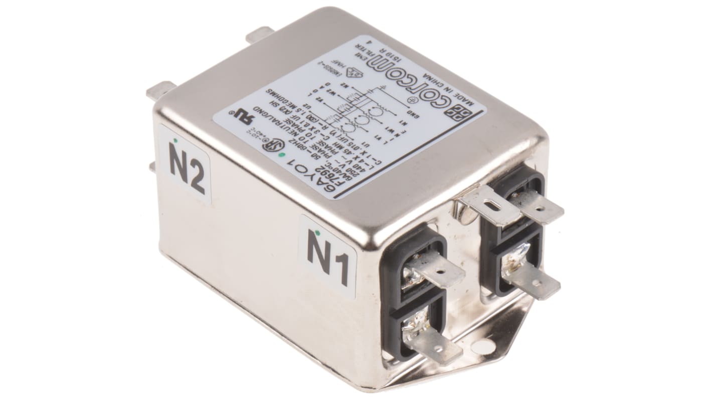 6609066-2 | Filtre RFI TE Connectivity, 6A max, 3 phases, 250 V c.a ...