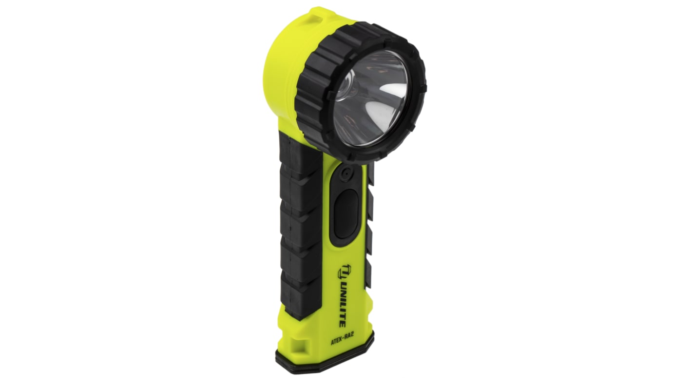 Unilite ATEX-RA2 Zseblámpa LED Zseblámpa, Polikarbonát, 350 lm IP54, Sárga Derékszögű lámpa Igen Zone 0