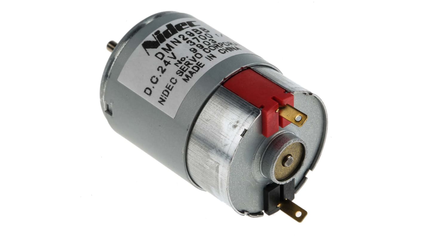 Nidec Brushed DC Motor, 3 W, 24 V dc, 7.8 mNm, 3700 rpm, 2.5mm Shaft Diameter