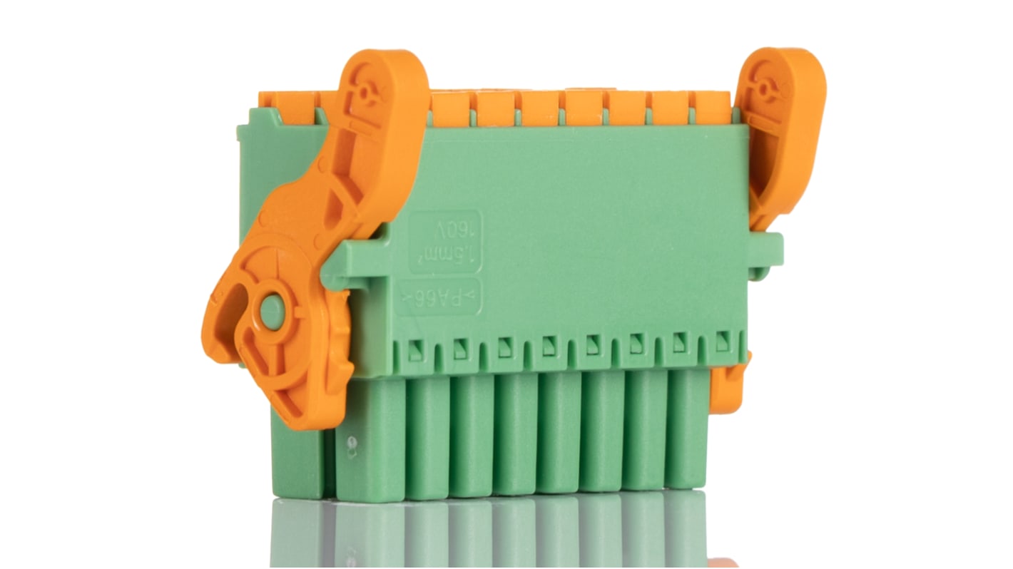 Phoenix Contact 3.5mm Pitch 16 Way Horizontal Pluggable Terminal Block, Plug, Cable Mount, Spring Cage Termination