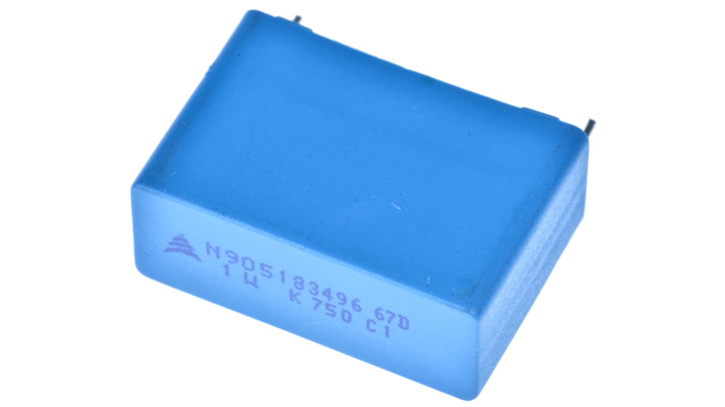 EPCOS B32674 Polypropylene Capacitor PP, 750 V dc, 900 V dc, ±10%, 1μF, Through Hole