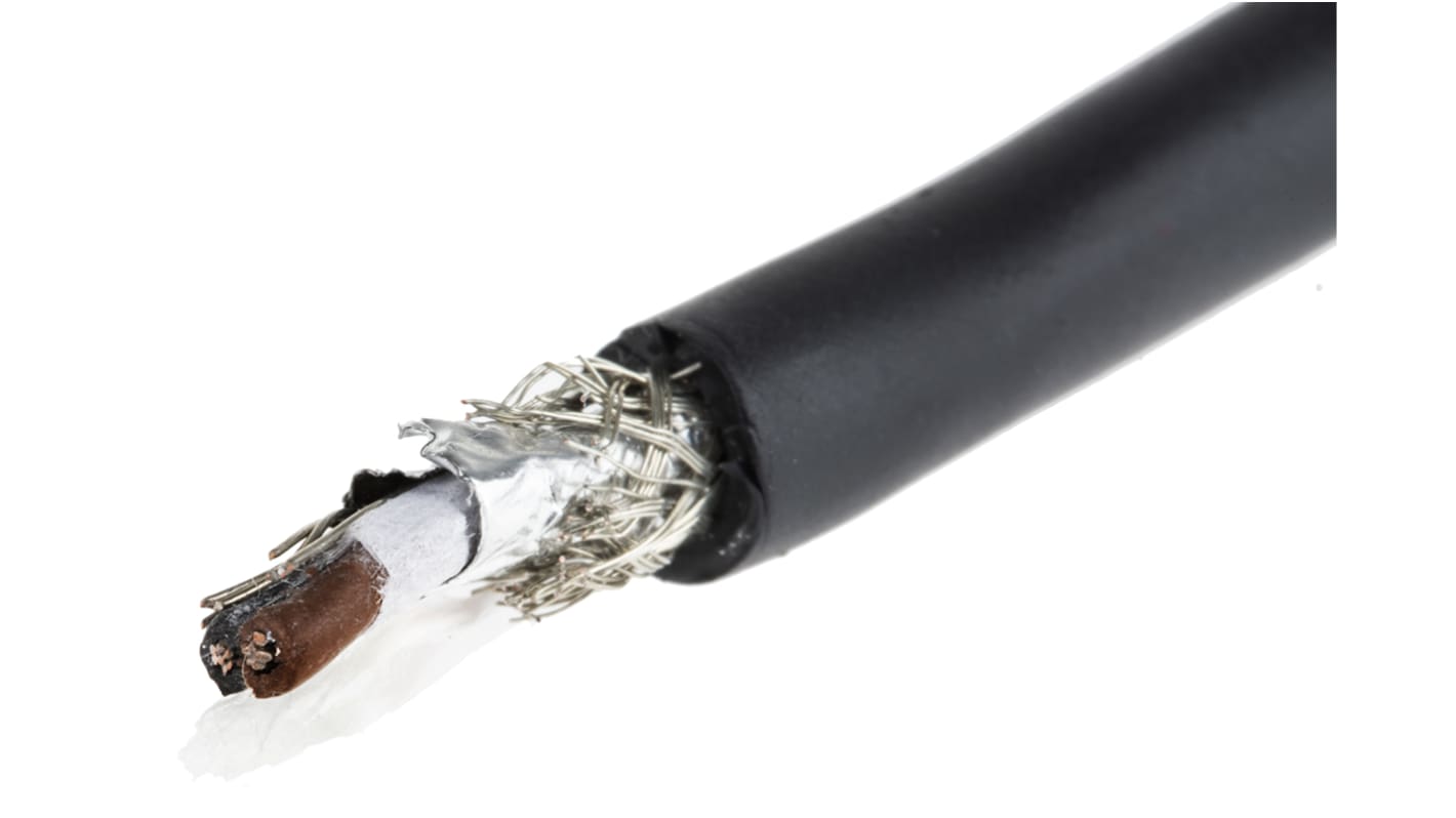 Alpha Wire Xtra-Guard 4 Performance Cable Steuerkabel, 2-adrig x 0,23 mm² Schwarz, 30m, 24 AWG, Folie und Geflecht