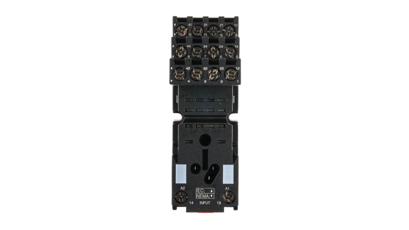 Support relais Schneider Electric série RXZ 14 contacts, Rail DIN, <250V, pour Relais série RSZ