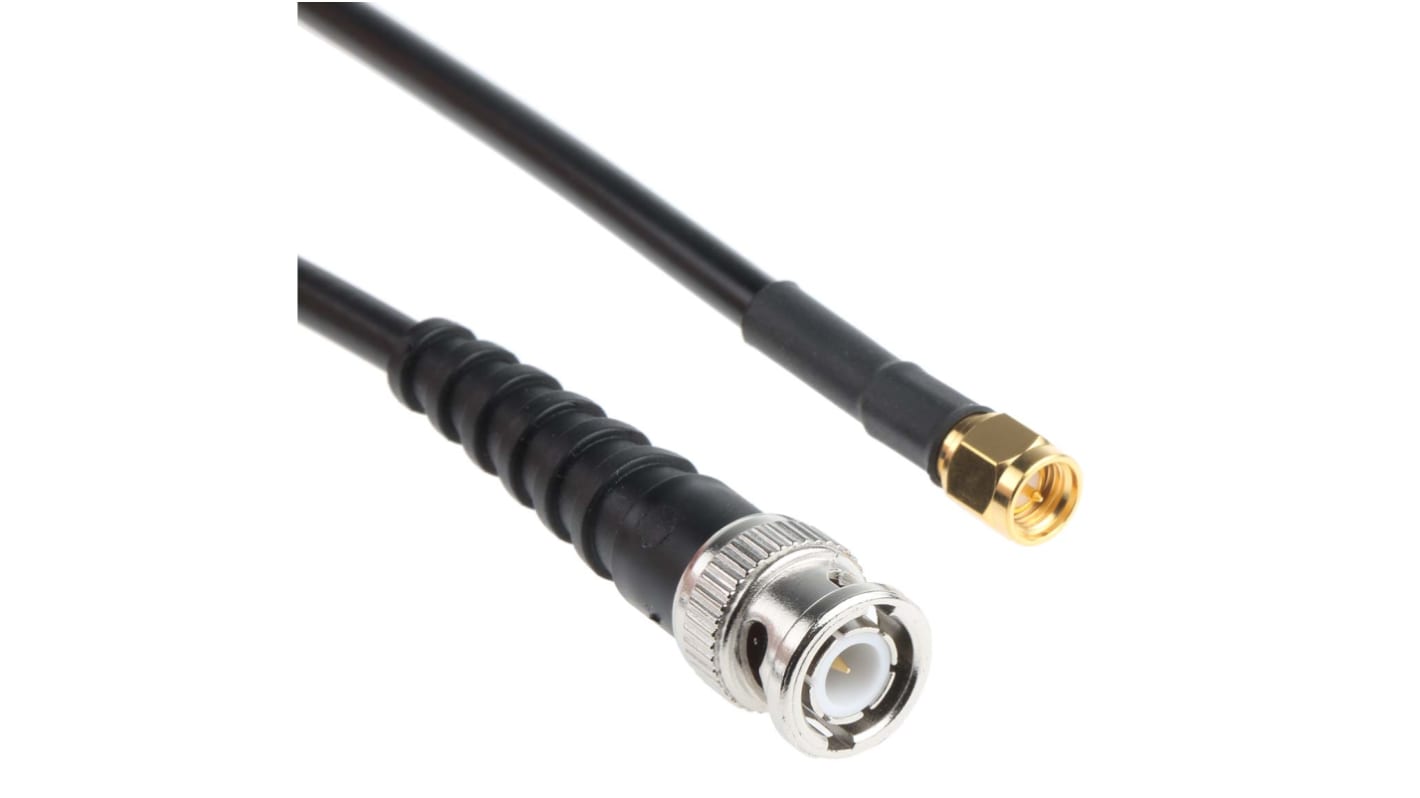 Cable coaxial RG58 Cinch, 50 Ω, con. A: SMA, Macho, con. B: BNC, Macho, long. 914.4mm