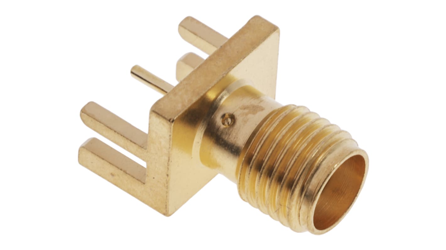 Cinch Connectors SMA Series, jack Edge Mount SMA Connector, 50Ω, Solder Termination, Straight Body