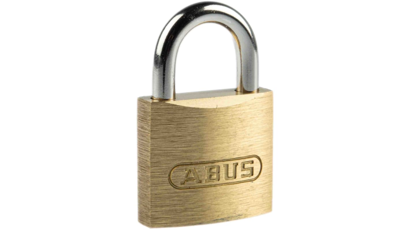 ABUS Messing Vorhängeschloss mit Schlüssel Gelb, Bügel-Ø 6mm x 30mm