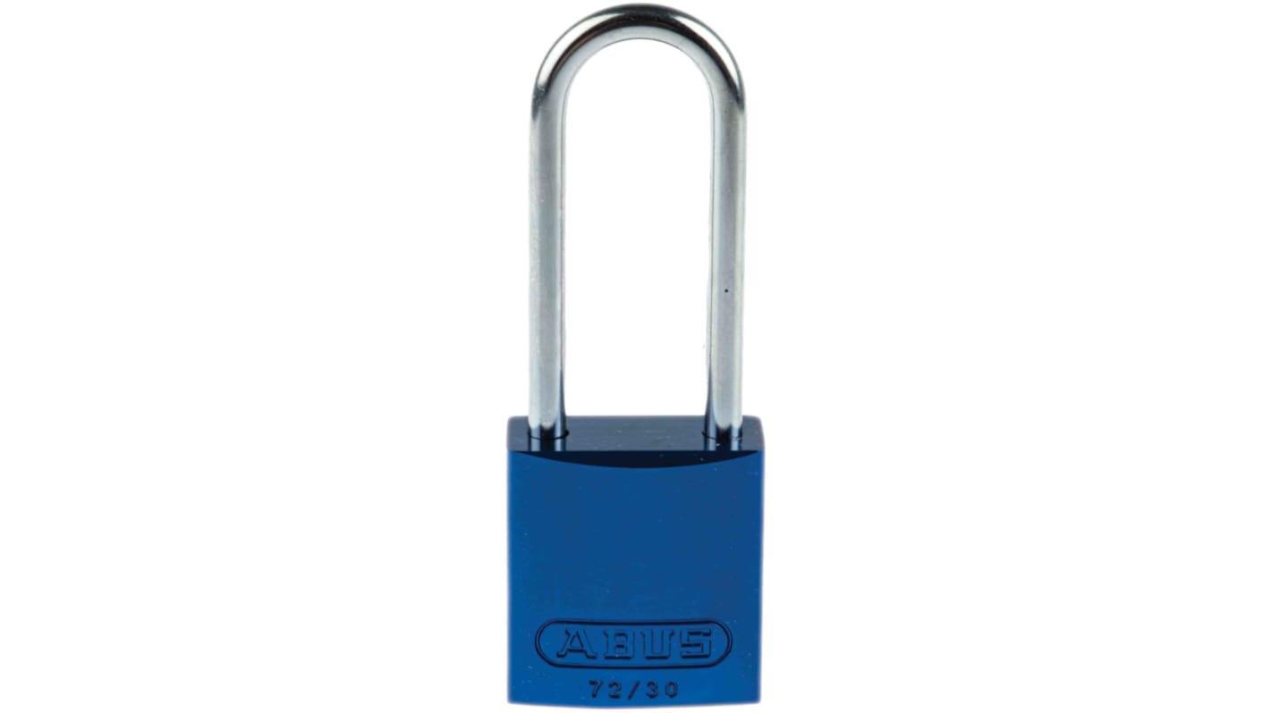 Lucchetto di sicurezza con chiave ABUS per uso interno ed esterno, anello da 4.4mm, L. 50mm, col Blu