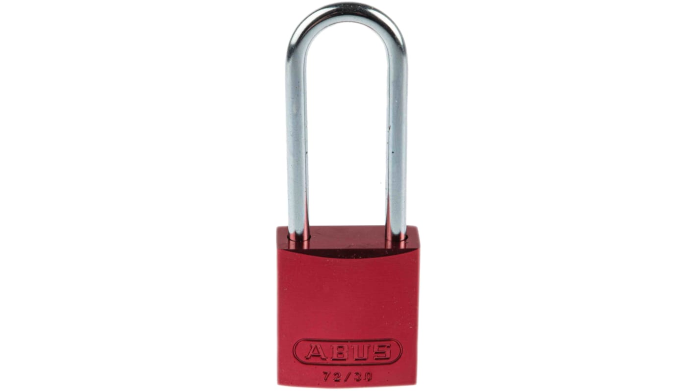 ABUS Aluminium, Stahl Vorhängeschloss mit Schlüssel Rot, Bügel-Ø 4.4mm x 50mm