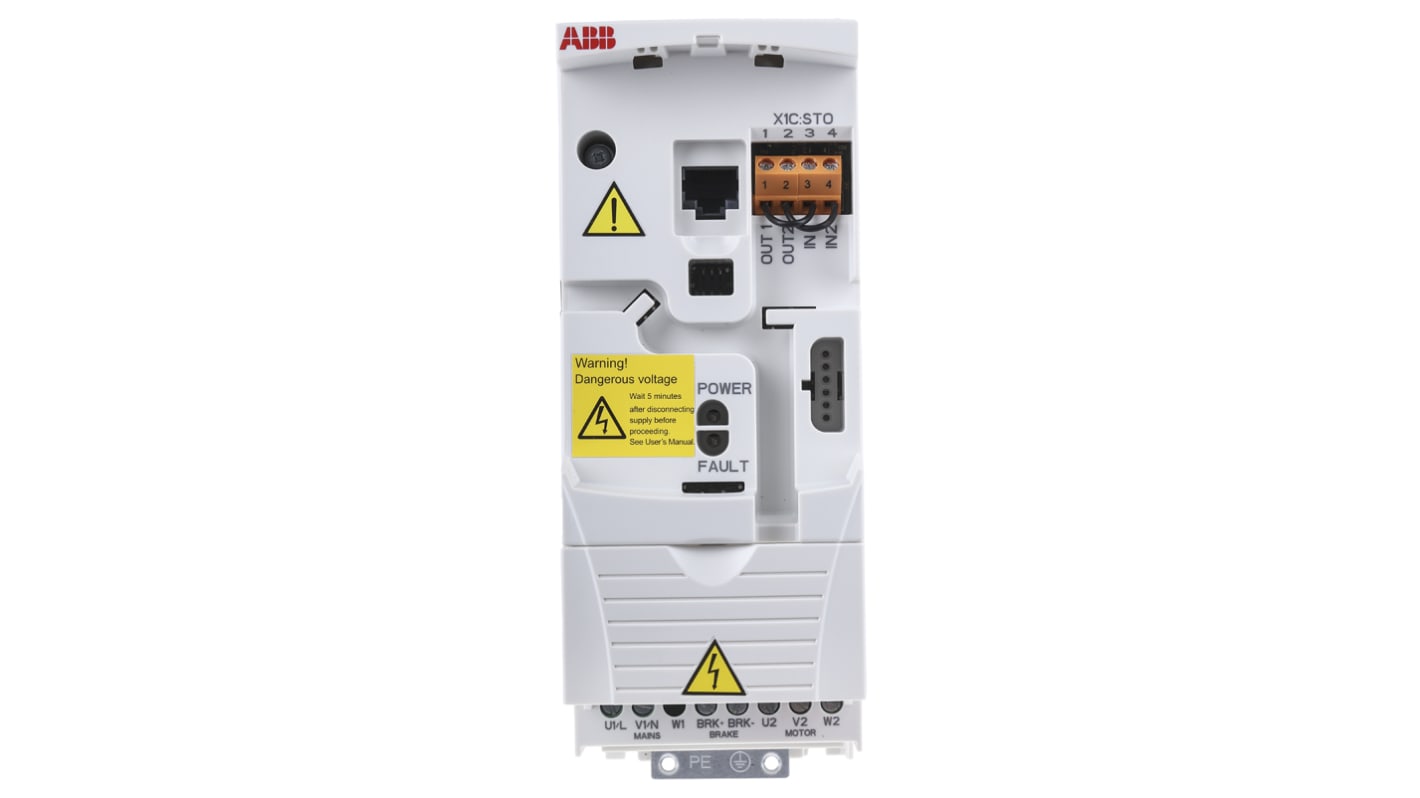 ABB Frekvensomformer, 1 -faset 0,37 kW, 230 V ac, ACS355-serien