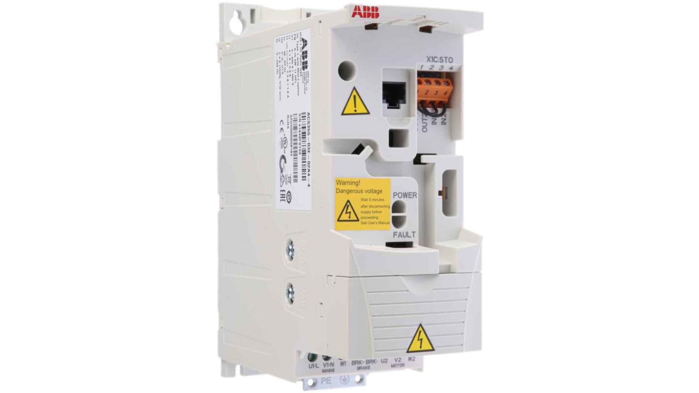 Inverter ABB, 0,75 W, 400 V c.a., 3 fasi, 0 → 600Hz