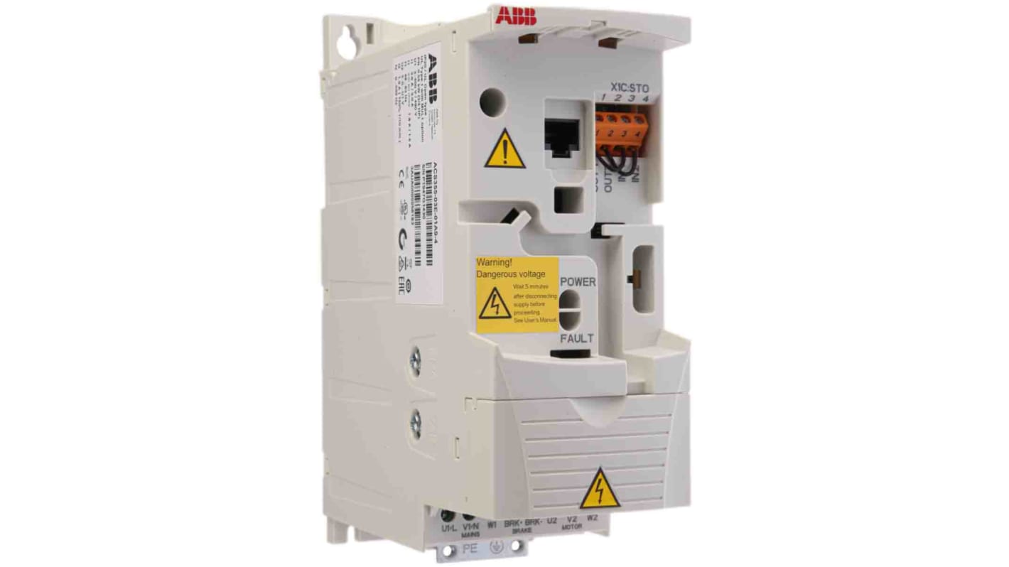 Inverter ABB, 0,55 kW, 400 V c.a., 3 fasi, 0 → 600Hz