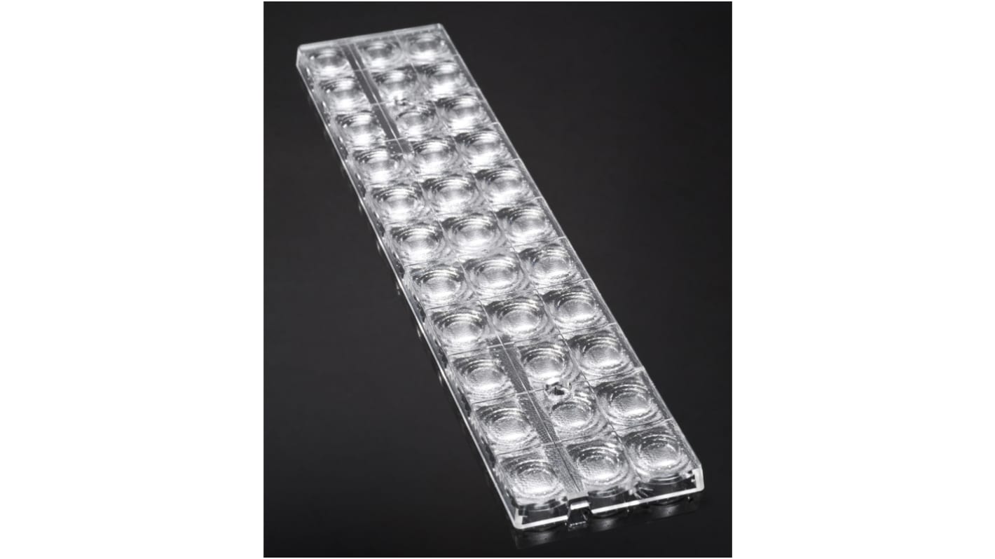 Lente LED Ledil, 286 x 61 x 8.45mm, Rectangular, 93 °, para LED serie 5630 de LG, Serie Florence