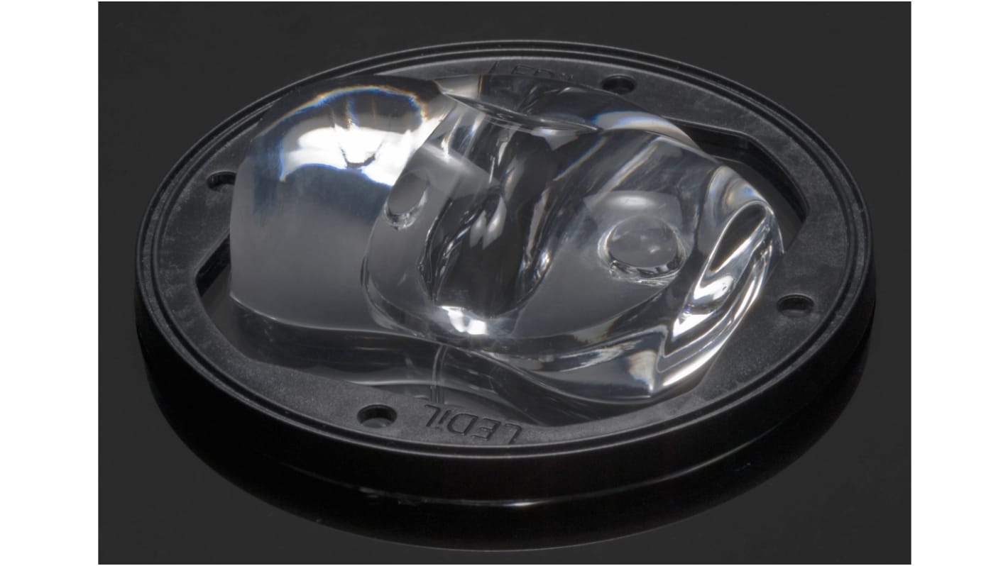 Lentille pour LED, Ledil Asymétrique, diamètre 90mm, à utiliser avec Cree CXA/B 1816, Cree CXA/B 1820, Cree CXA/B 1850,