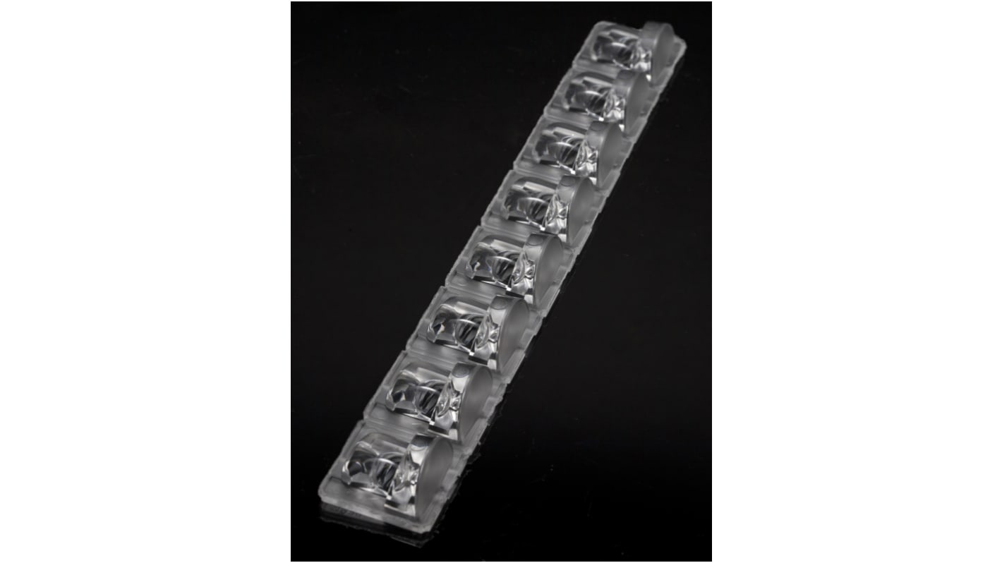 Lente LED Ledil, 280 x 35 x 17.02mm, Rectangular, Asimétrico, para Serie V10 de LED, Serie Jenny