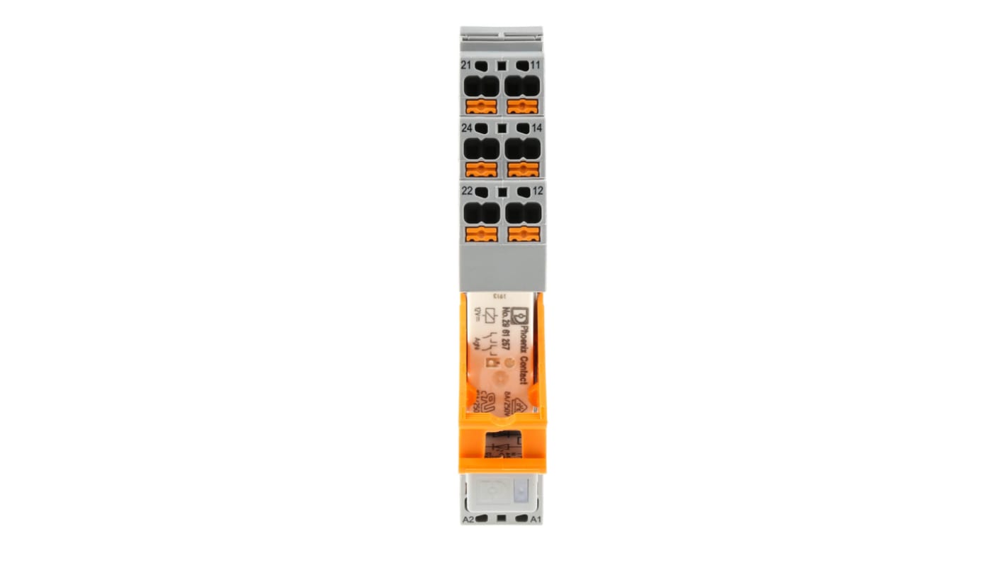 Phoenix Contact RIF-1-RPT-LDP-12DC/2X21 Interface Relais, 9.6V / 12V dc 12V dc, 2-poliger Wechsler DIN-Schienen 5