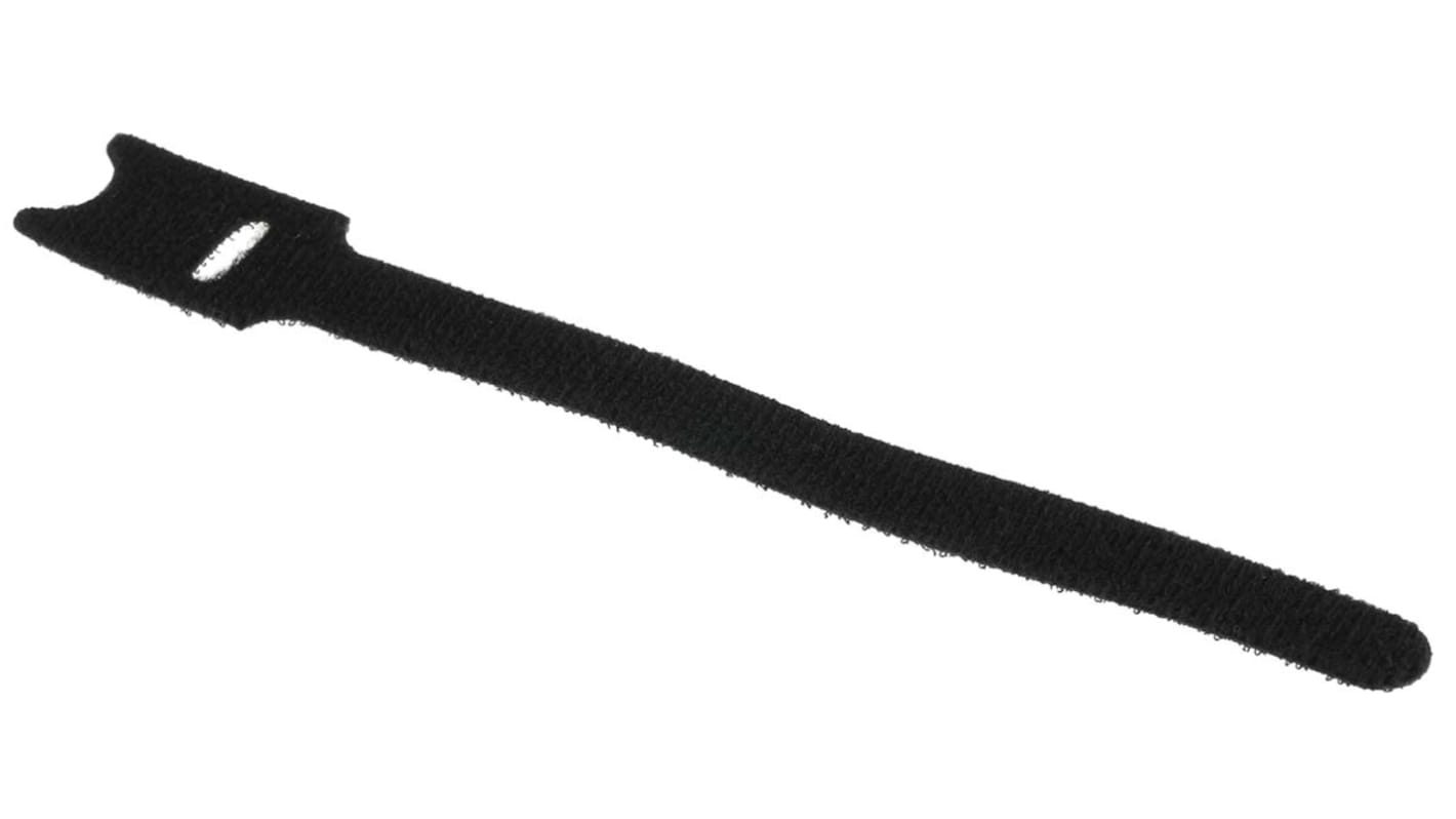 RS PRO Black Hook & Loop Tape, 20mm x 200mm RS