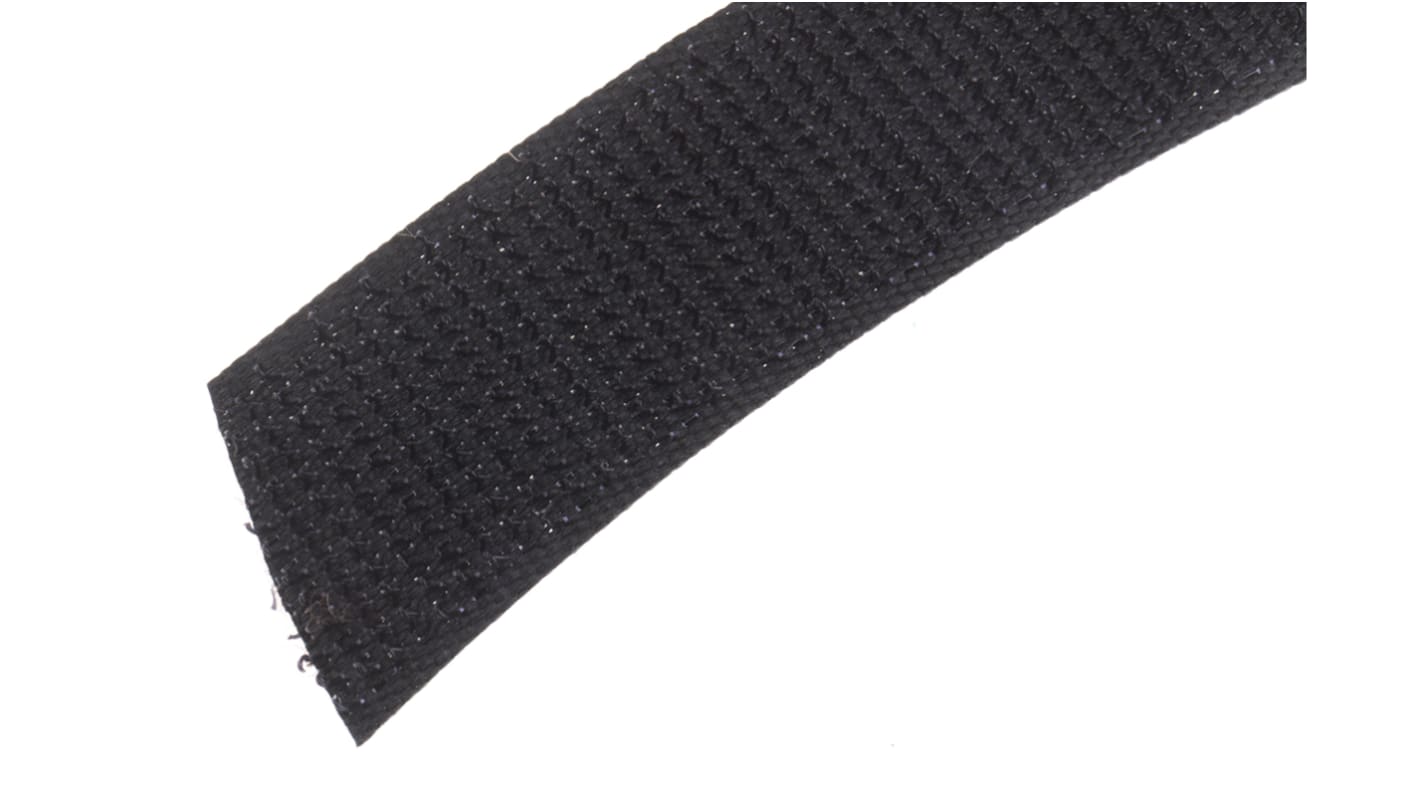 RS PRO Haken Klettband, 20mm x 5m, Schwarz