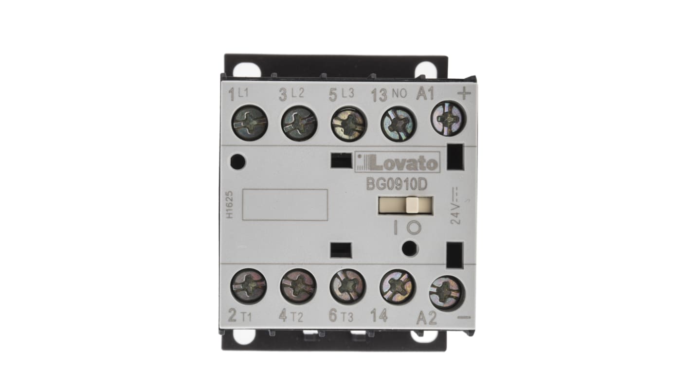 11BG0910D024 | Lovato Orange BG Contactor, 24 V dc Coil, 3-Pole, 9 A, 4 ...
