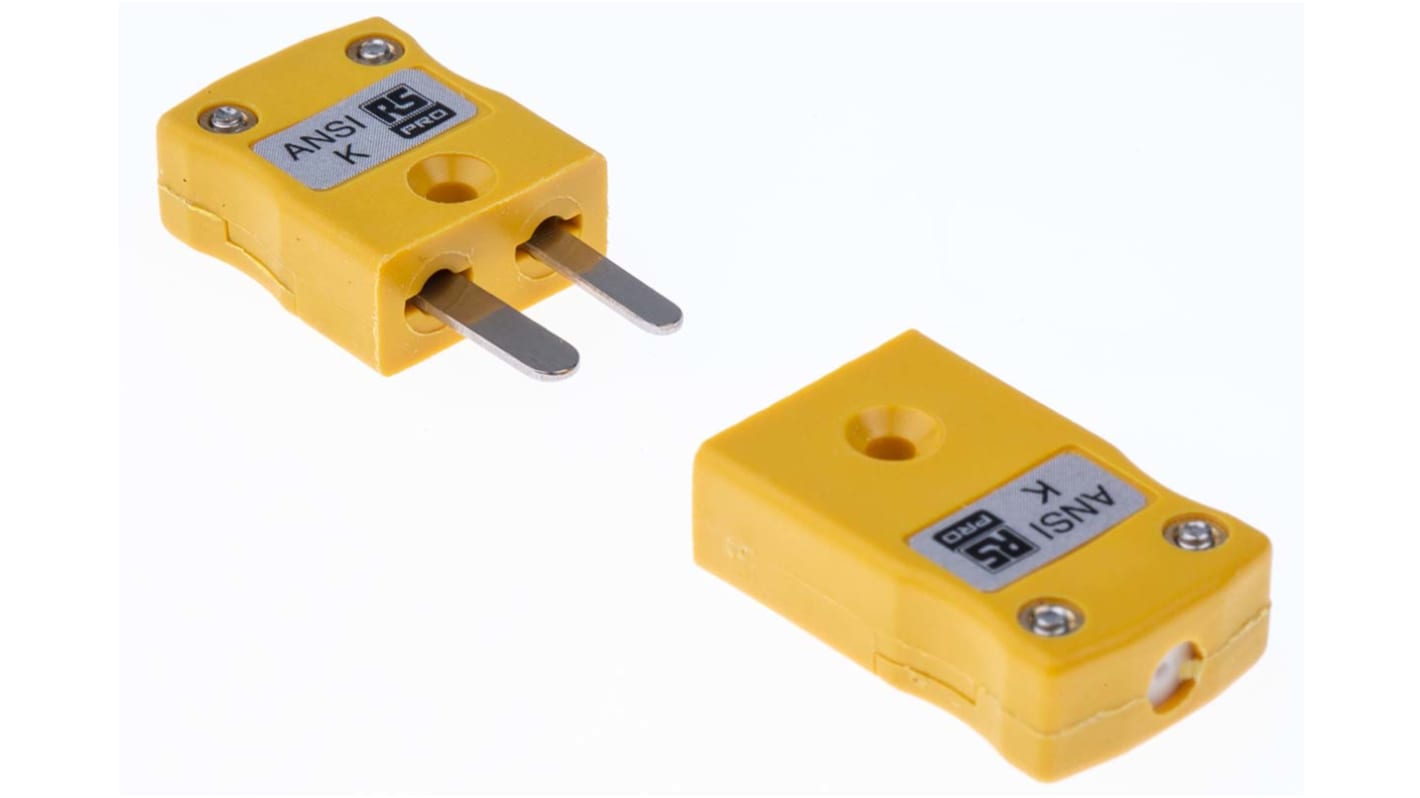 RS PRO In-Line Thermocouple Connector for Use with Type K Thermocouple, Miniature Size, ANSI Standard