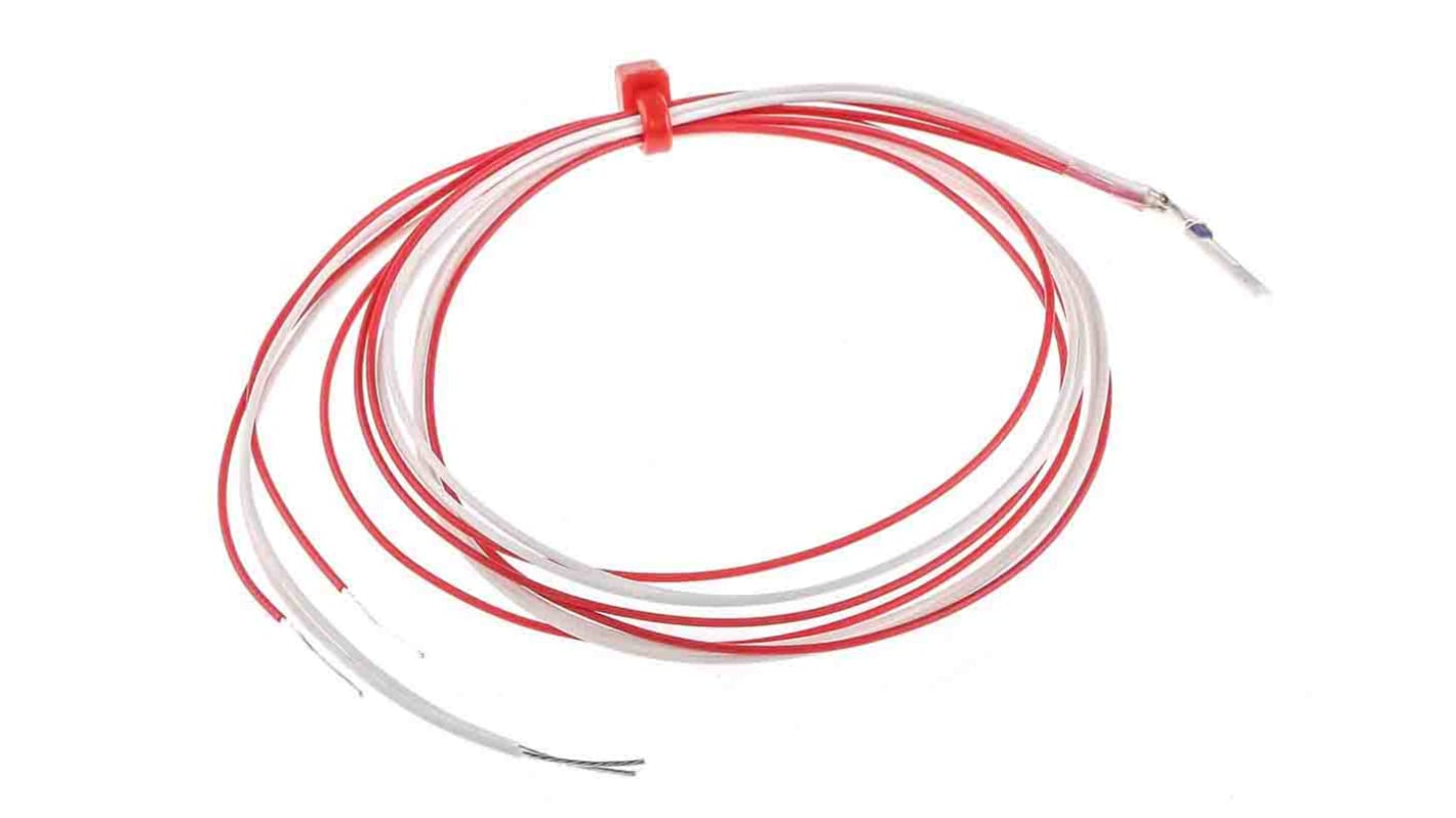 Sensor RTD PT100 RS PRO de 4 hilos, sonda: Ø 2mm, long. 10mm, cable de 500mm, temp. -50°C → +250°C