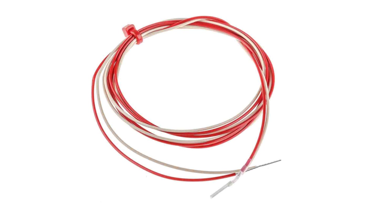 Sensor RTD PT1000 RS PRO de 2 hilos, sonda: Ø 2mm, long. 10mm, cable de 1m, temp. -50°C → +250°C