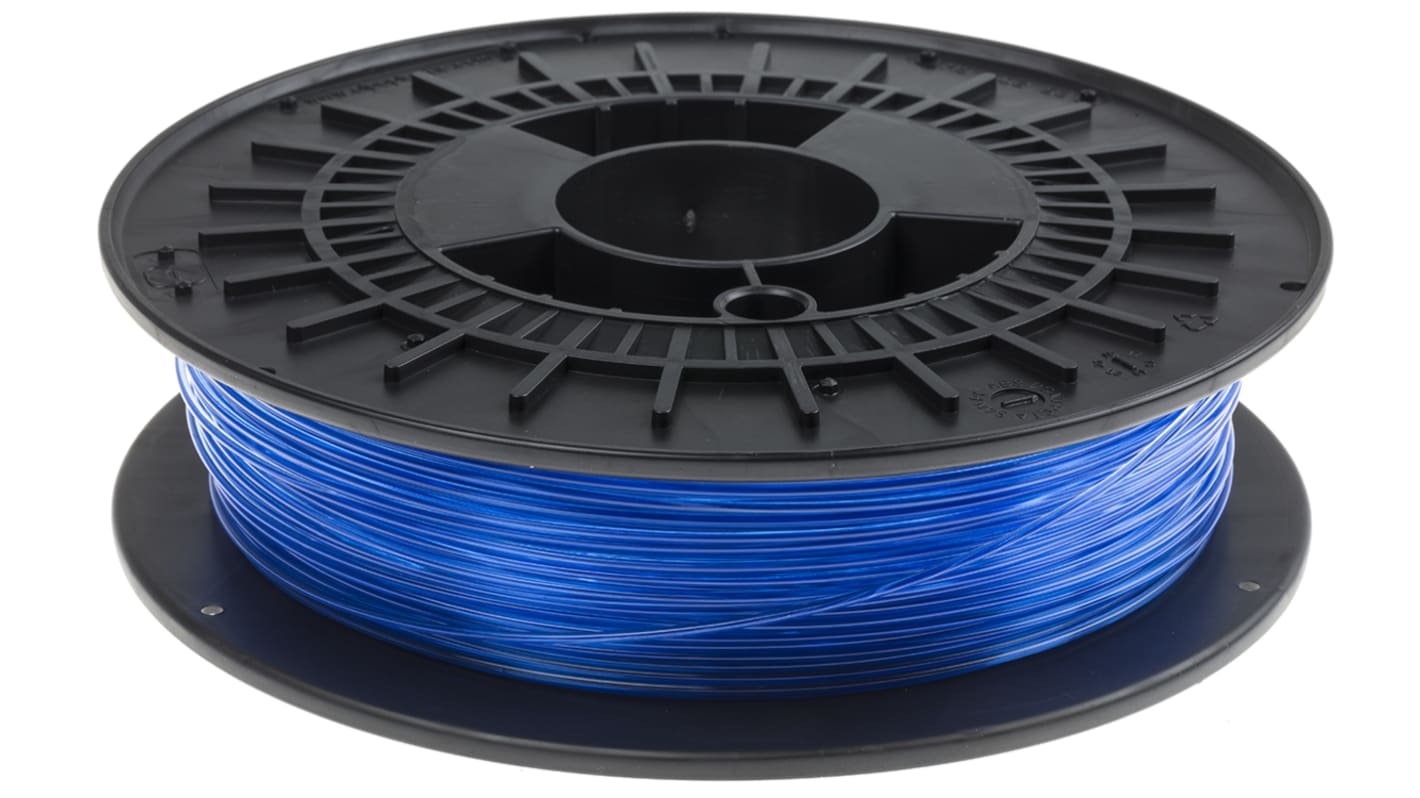 RS PRO PET-G 3D-Drucker Filament zur Verwendung mit Gängige Desktop-3D-Drucker, Lichtdurchlässig Blau, 1.75mm, FDM, 500g