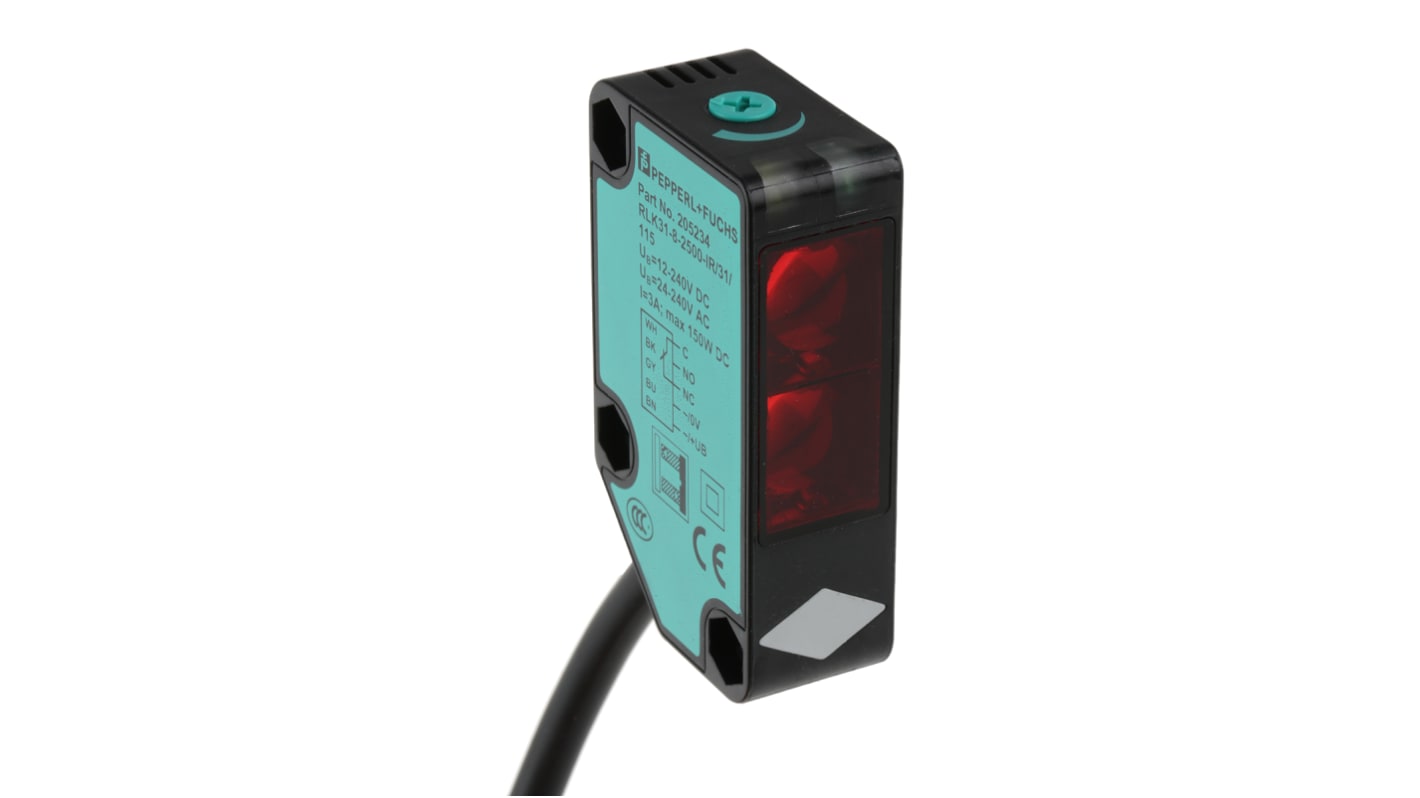 Pepperl + Fuchs Fotoelektrisk sensor 2,5 → m Infrarød 5-leder kabel 2 m Relæ