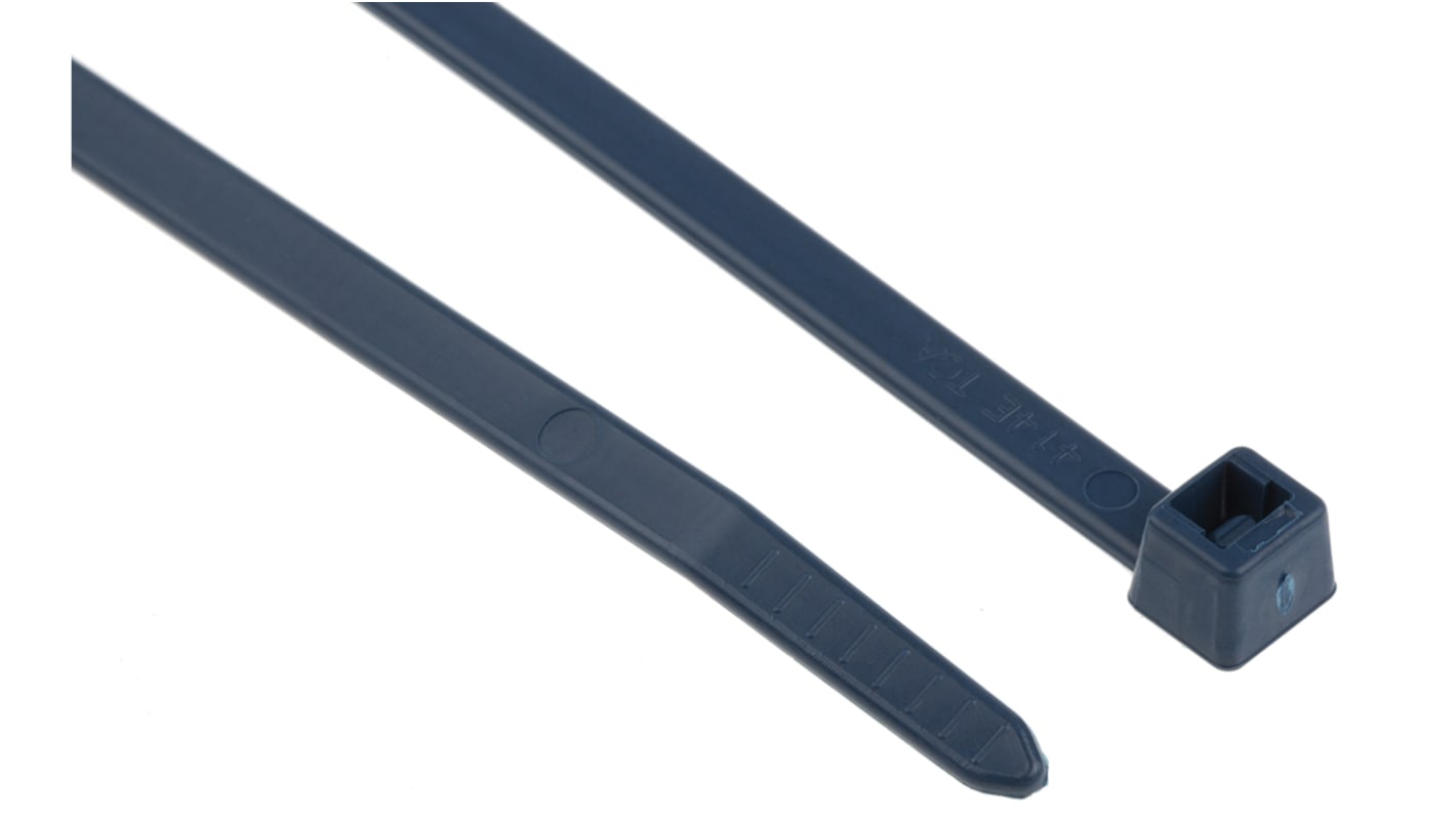 HellermannTyton MCT Polypropylen, Metall-detektierbar Kabelbinder Blau 4,6 mm x 200mm, 100 Stück