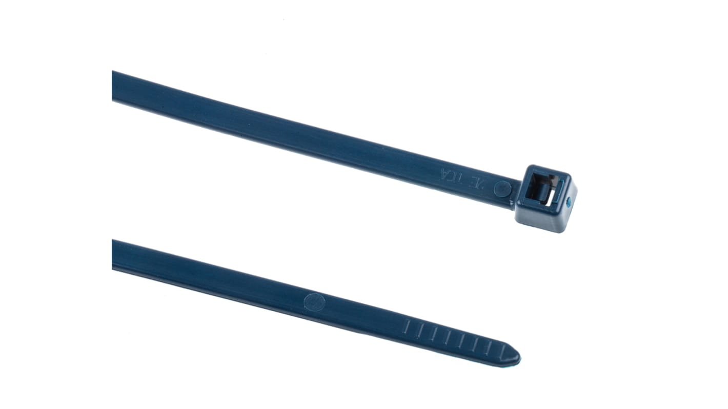 HellermannTyton MCT Polypropylen, Metall-detektierbar Kabelbinder Blau 4,6 mm x 390mm, 100 Stück