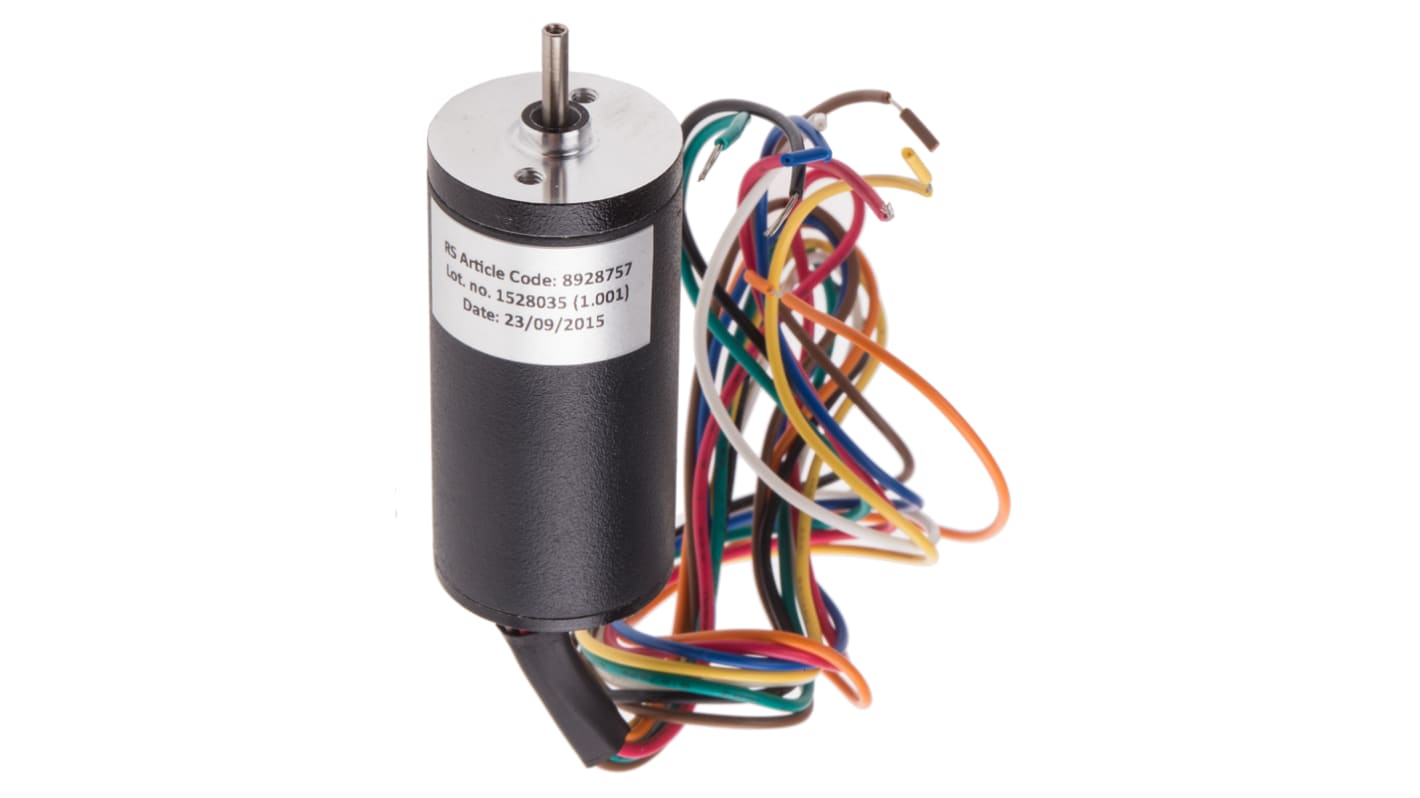 RS PRO Bürstenloser Gleichstrommotor bis 0,021 Nm, 24 V dc, Wellen-Ø 6.2mm, 22mm x 55.7mm