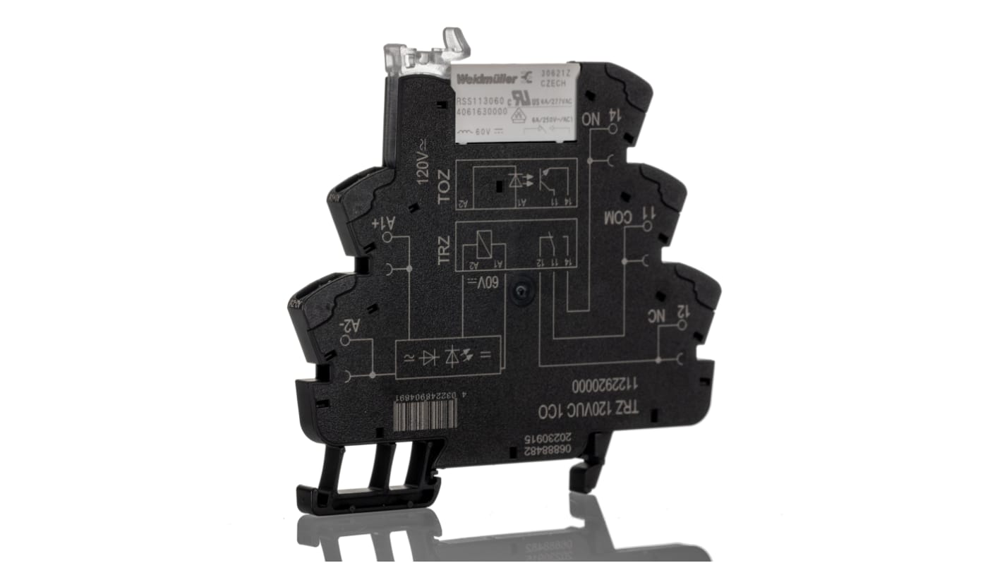 Weidmuller TRZ Series Interface Relay, DIN Rail Mount, 110V Coil, SPDT, 1-Pole