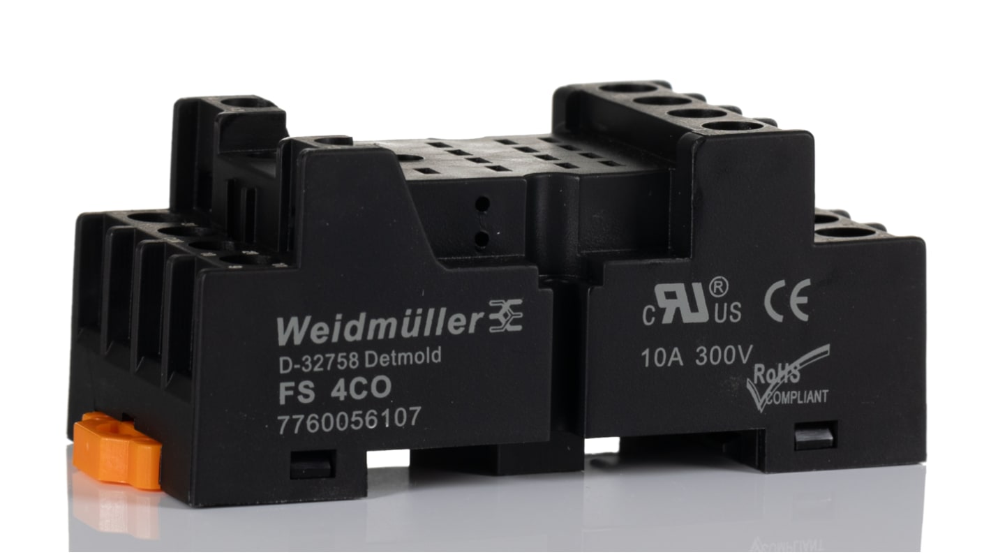 Weidmüller D-SERIES 4 Pin 250V ac Panel Mount Relay Socket