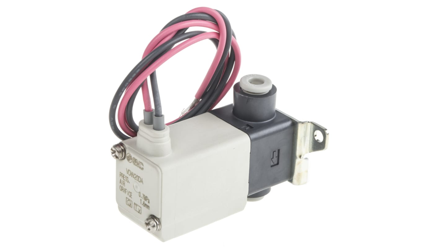 Elettrovalvole per pneumatica SMC, M5 x 0,8, funzione 2/2, azionamento Solenoide/Molla, 24V cc