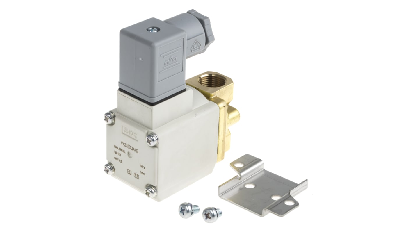 Elettrovalvole per pneumatica SMC, G 3/8, funzione 2/2, azionamento Solenoide/Molla, 24V cc