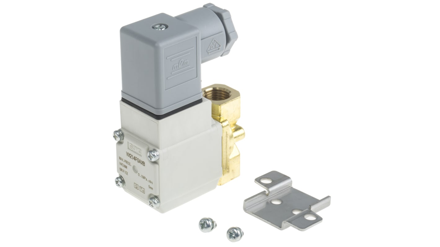 Elettrovalvole per pneumatica SMC, G 1/4, funzione 2/2, azionamento Solenoide/Molla, 24V cc