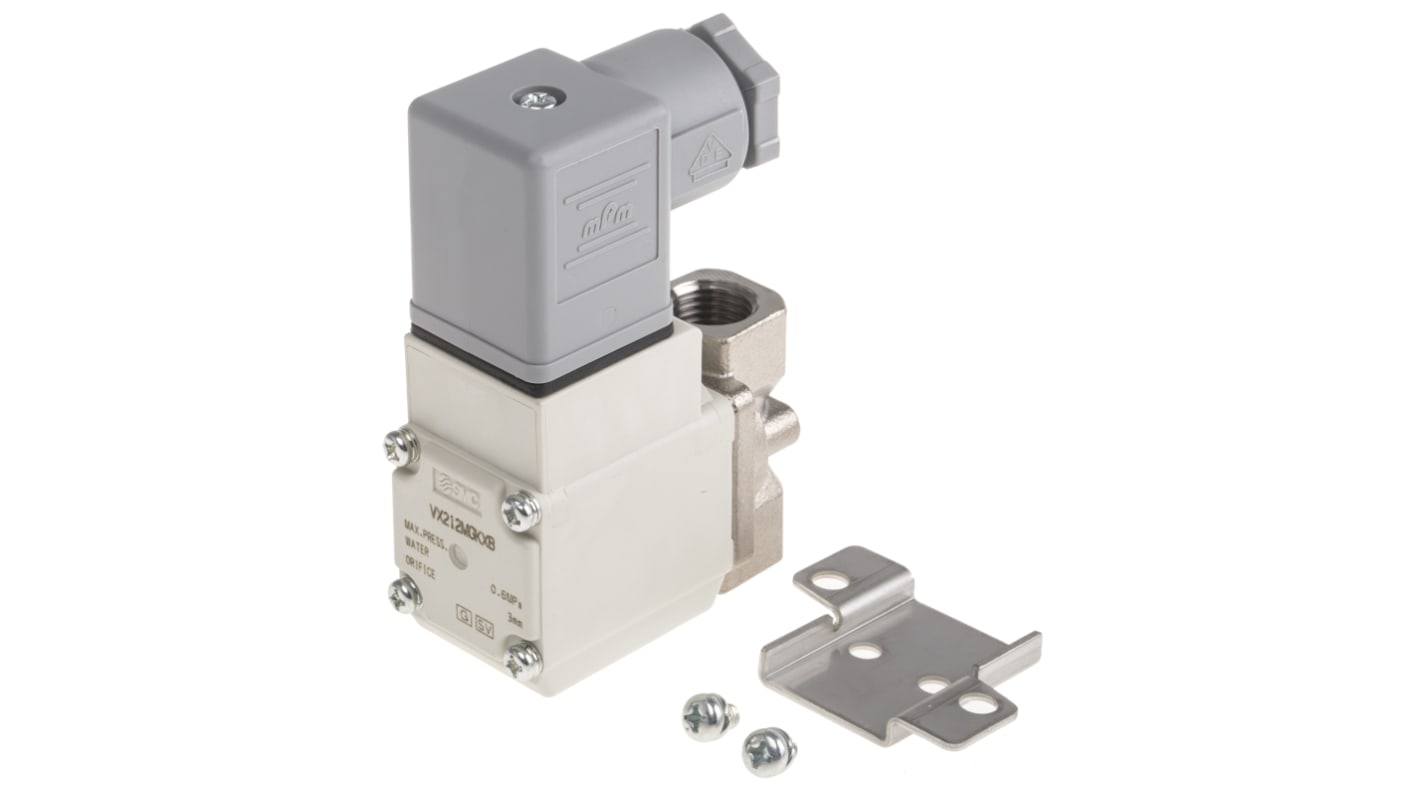 Elettrovalvole per pneumatica SMC, G 1/4, funzione 2/2, azionamento Solenoide/Molla, 24V cc