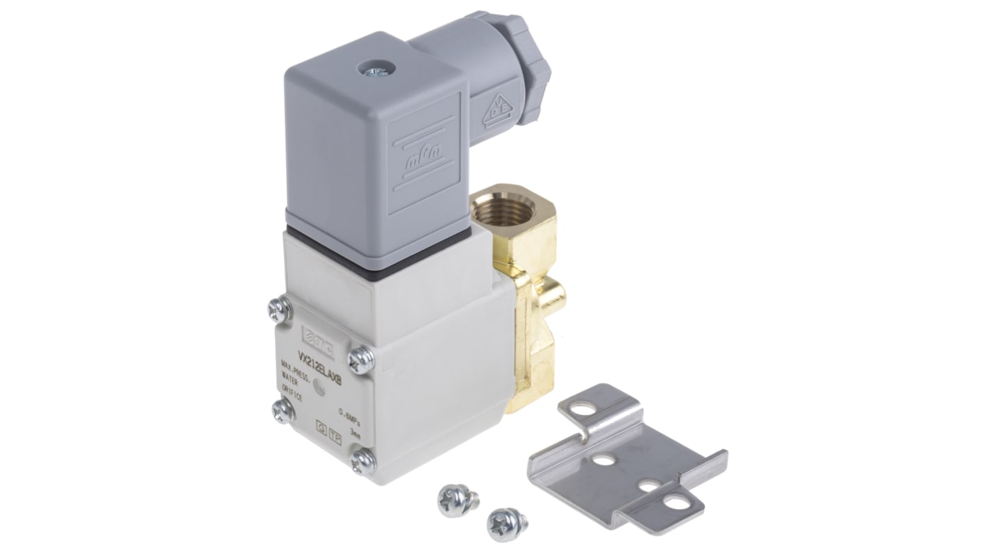 Electroválvula neumática SMC, Serie VX21, Rosca G 1/4, Función 2/2, Solenoide/Resorte