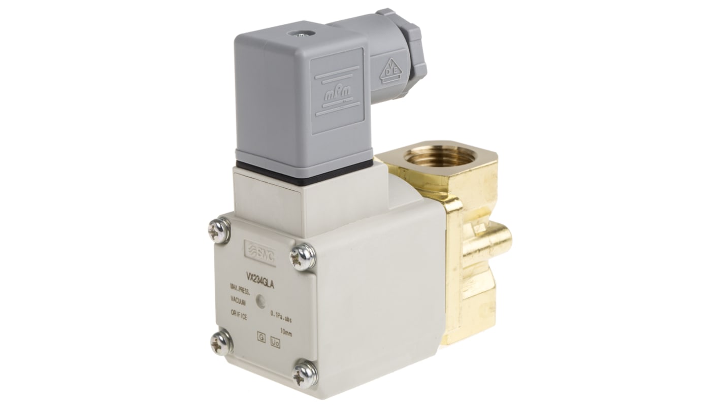 Electrodistributeur pneumatique SMC serie VX23 fonction 2/2, Bobine/Ressort, G 1/2, 230V c.a.