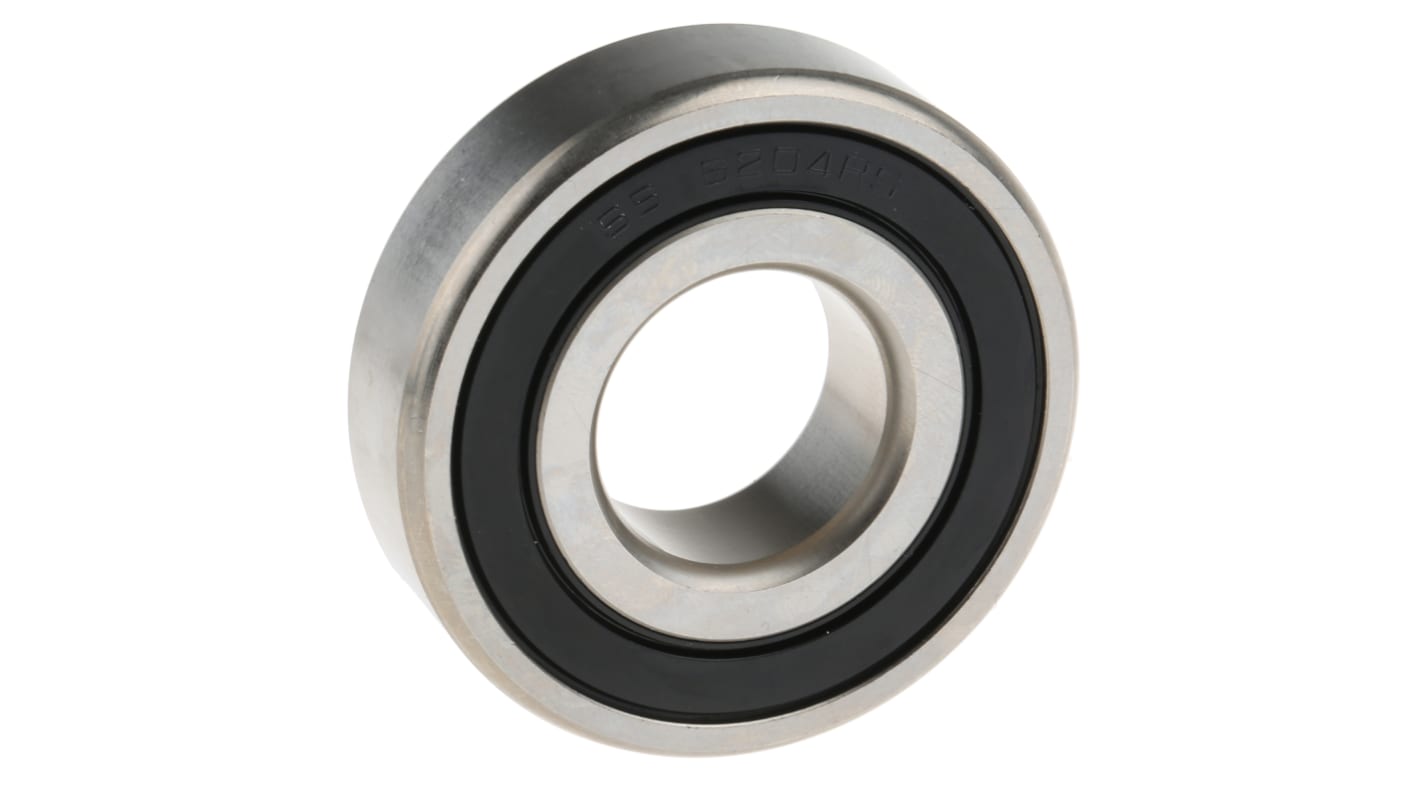 SKF W6204-2RS1 Single Row Deep Groove Ball Bearing- Both Sides Sealed 20mm I.D, 47mm O.D