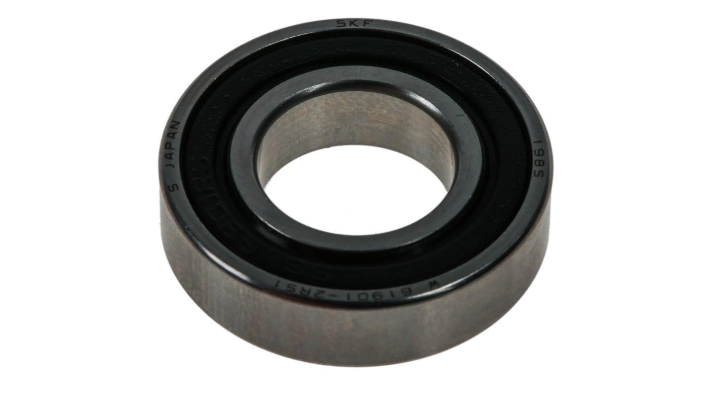 SKF W61901-2RS1 Single Row Deep Groove Ball Bearing- Both Sides Sealed 12mm I.D, 24mm O.D