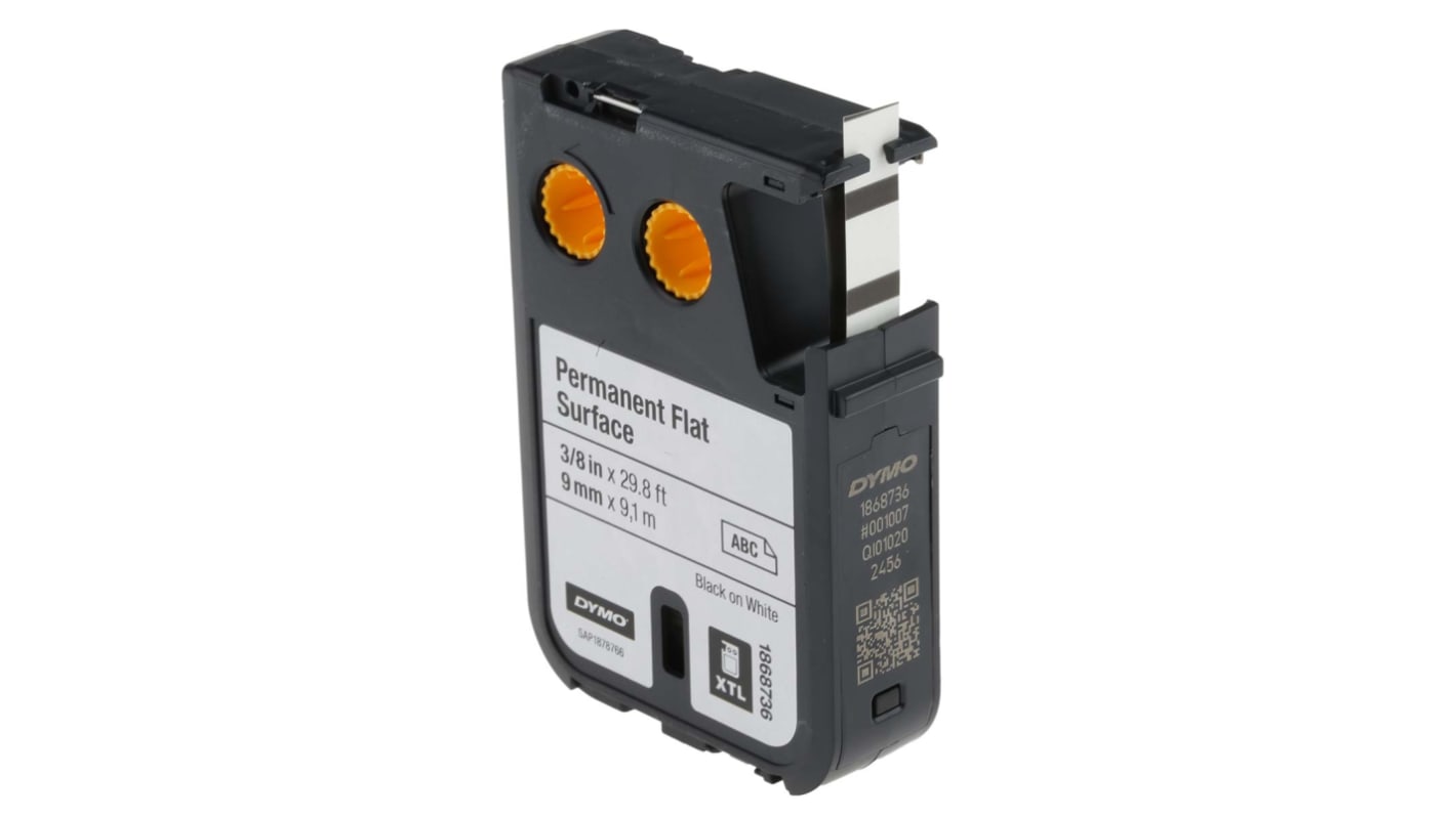 1868736 Dymo XTL Black on White Label Printer Tape, 9 mm Width, 6mm